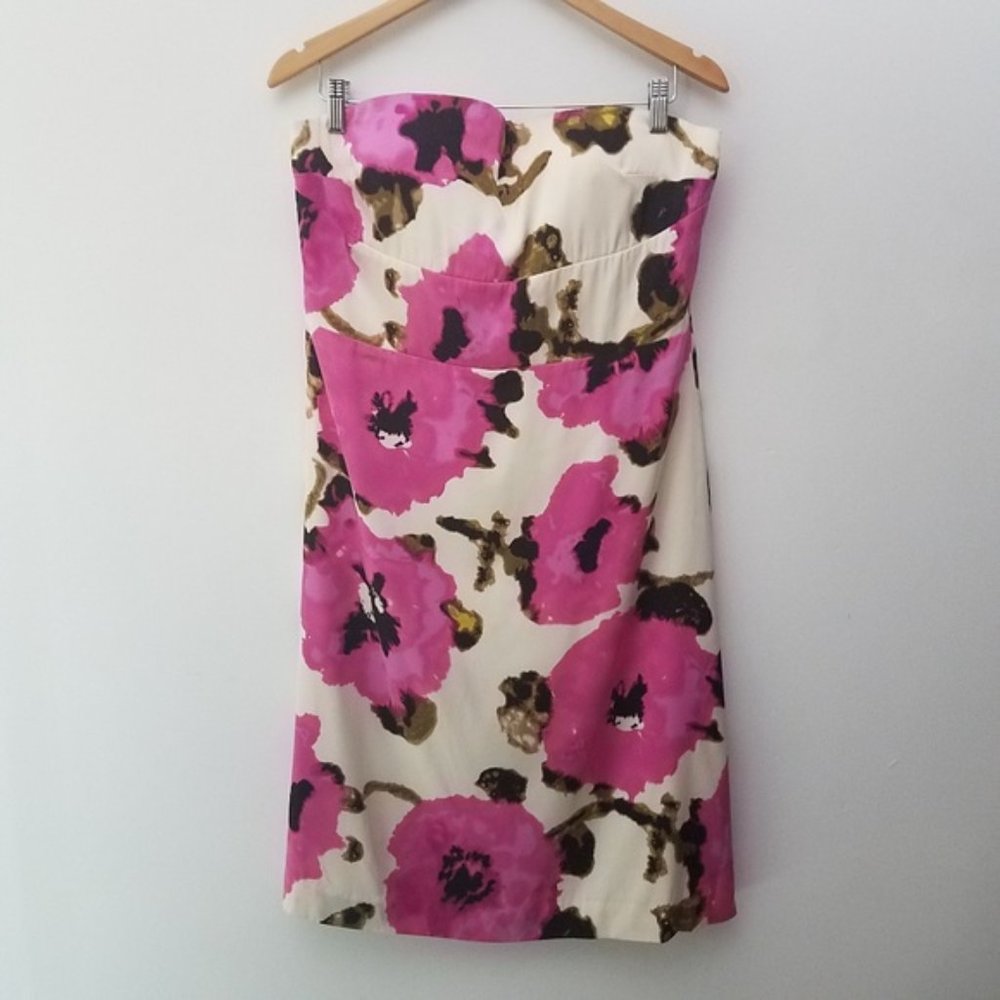 Banana Republic 14 Dress Women's Strapless Silk Bl